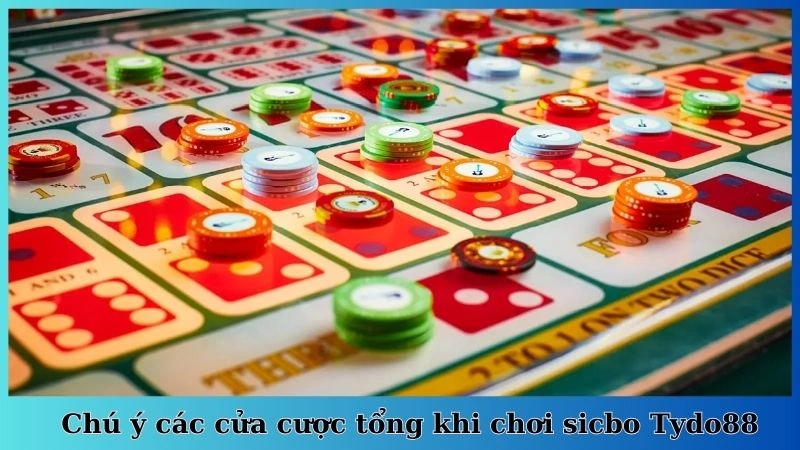 Chú ý các cửa cược tổng khi chơi sicbo Tydo88